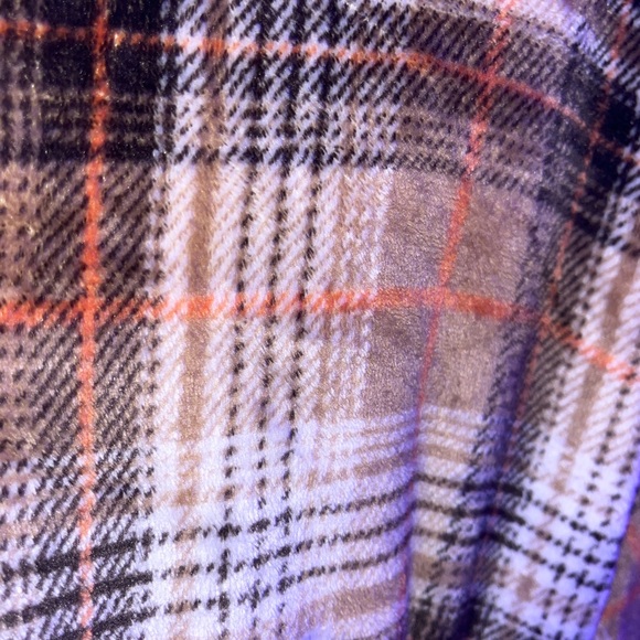 Half Zip plaid graphic drop shoulder crop teddy sweatshirt - Picture 4 of 4